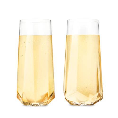 Champagne Flutes - Crystal Stemless - Set of 2