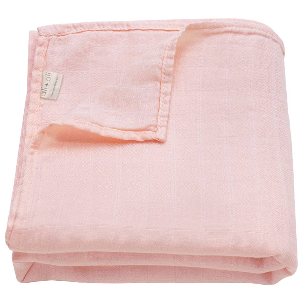 Swaddle Blanket | Bamboo Muslin Soft Pink