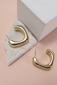 Earrings | Gold Bubble Square Hoop