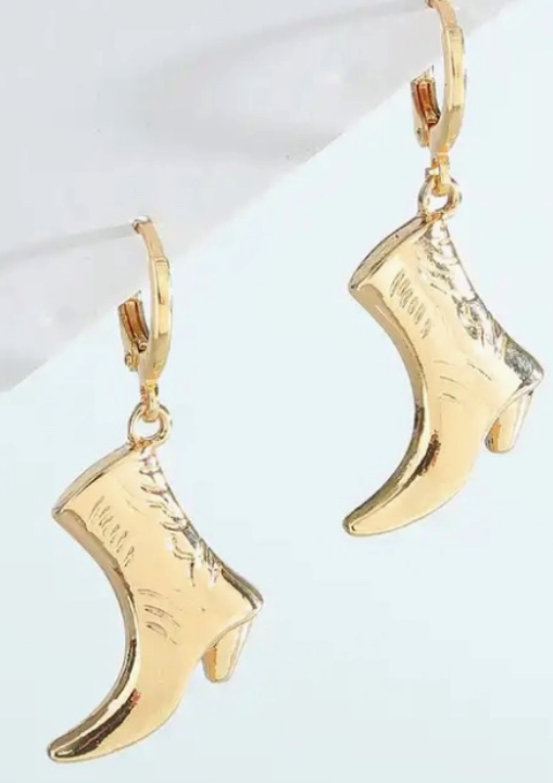 Earrings | Gold Cowboy Boot