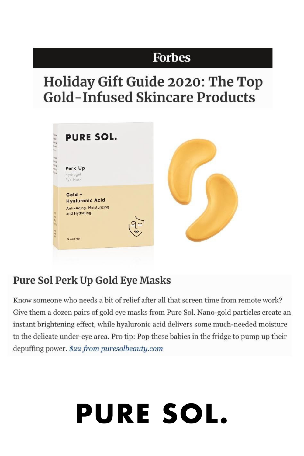 Eye Mask | Perk up Gold + Hyaluronic Acid