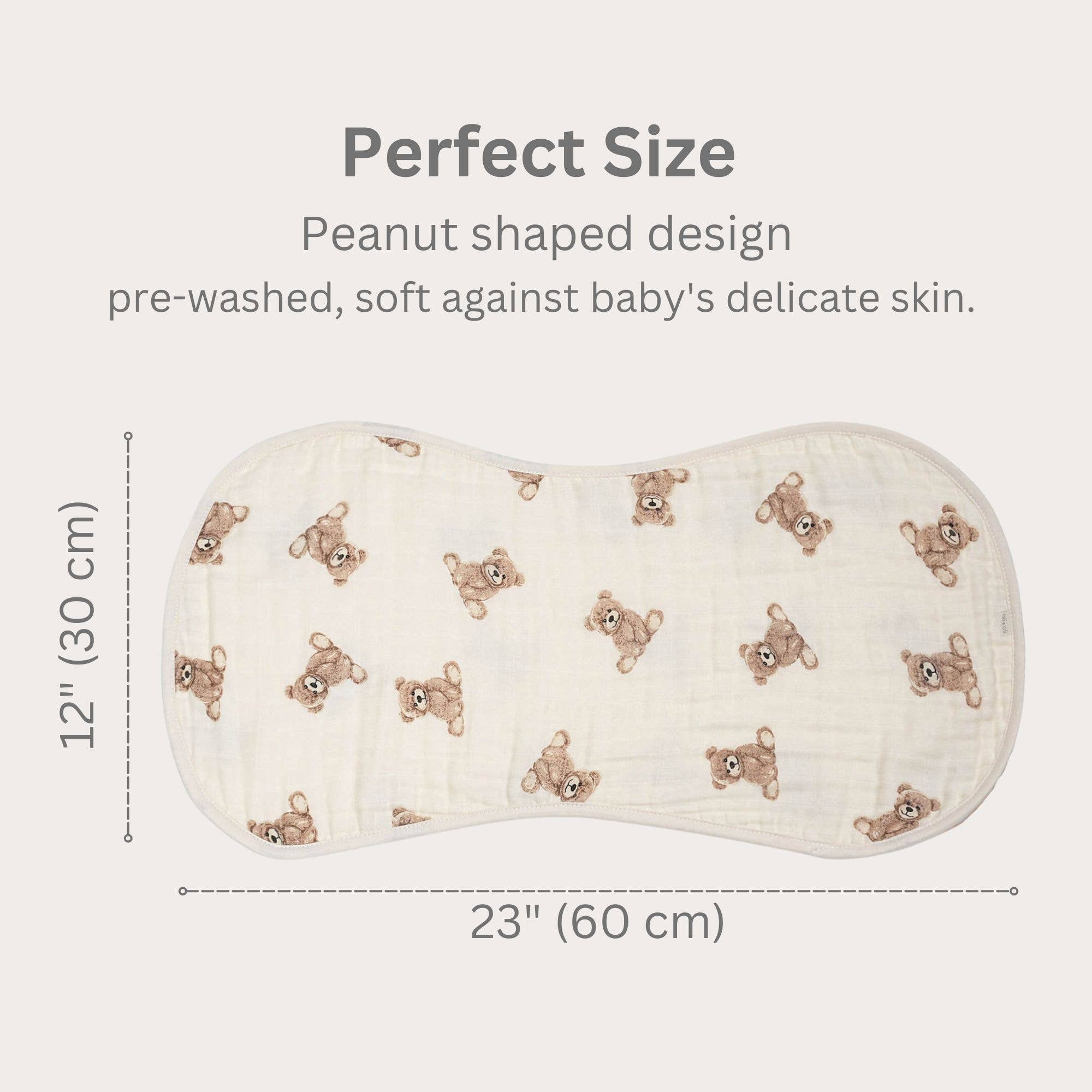 Burp Cloth | Bamboo Muslin  Set 2-Pack Teddy/Taupe