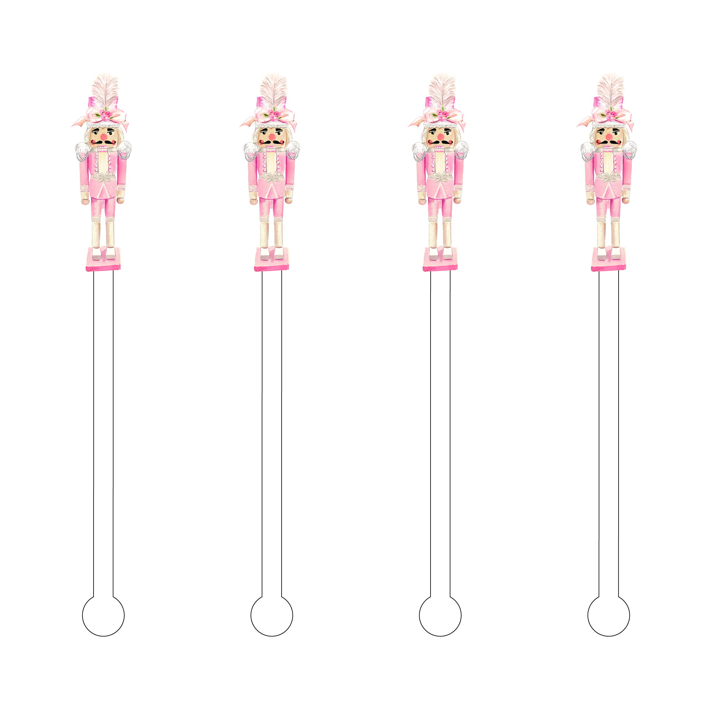 Stir Sticks - Pink Nutcracker