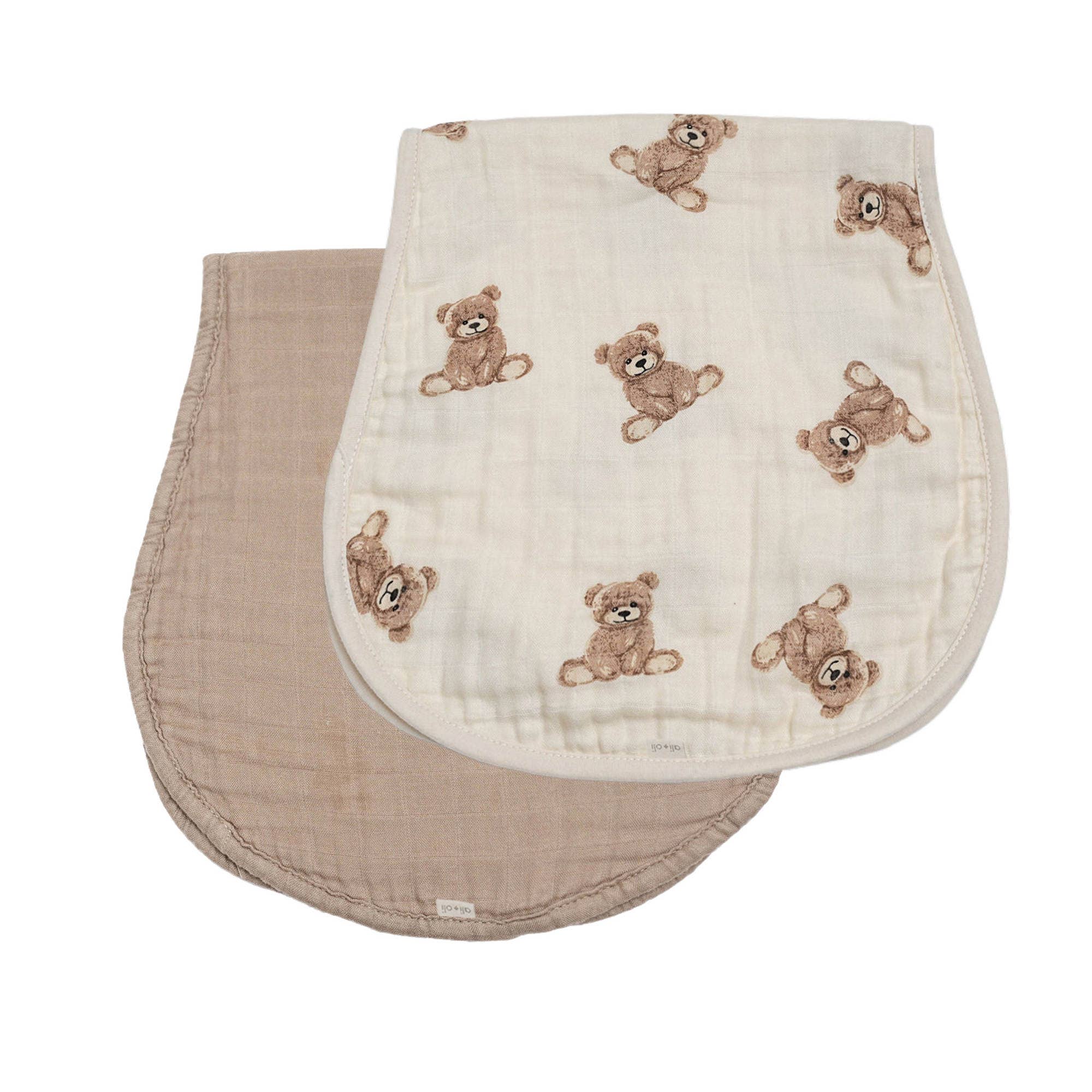 Burp Cloth | Bamboo Muslin  Set 2-Pack Teddy/Taupe