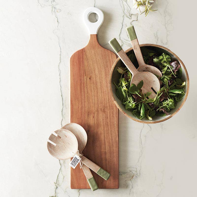 White Dip Handle Board - Natural + White