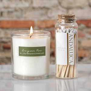 Matches : Glass Jar with White Matchsticks